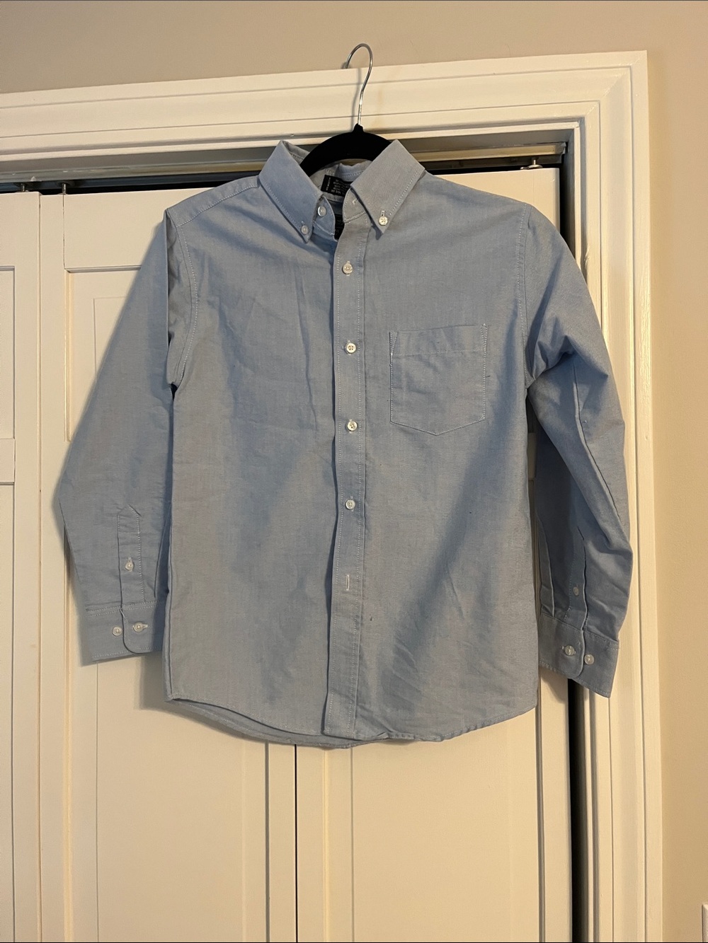 Boys Light Blue Button-Down Oxford Shirt